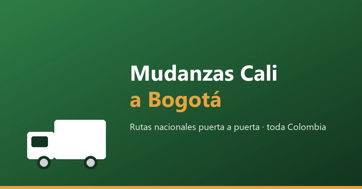 Mudanzas Cali a Bogota - ruta nacional