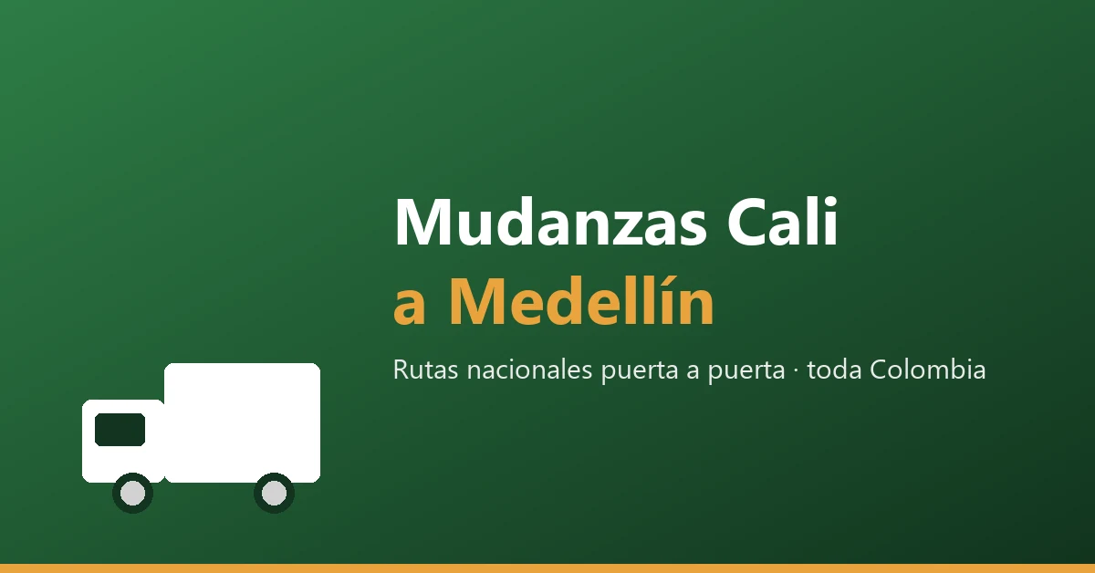 Mudanzas Cali a Medellin - ruta nacional